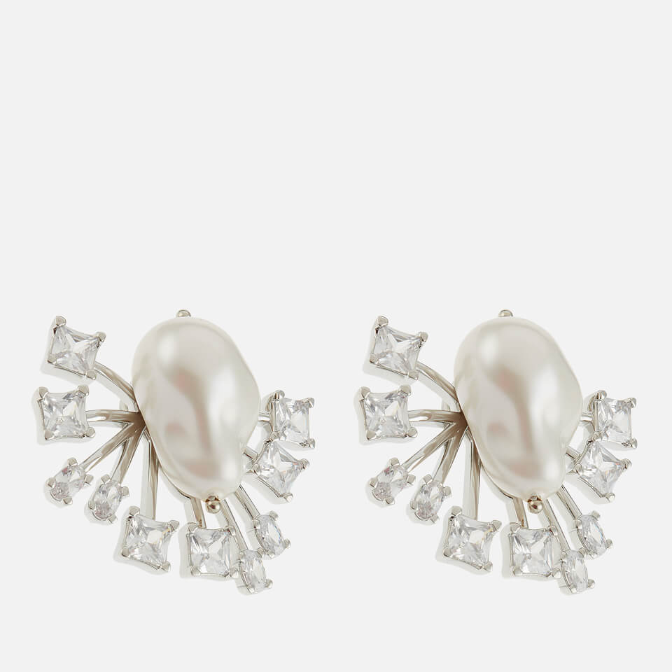 Shrimps Eira Silver-Tone, Faux Pearl and Crystal Earrings