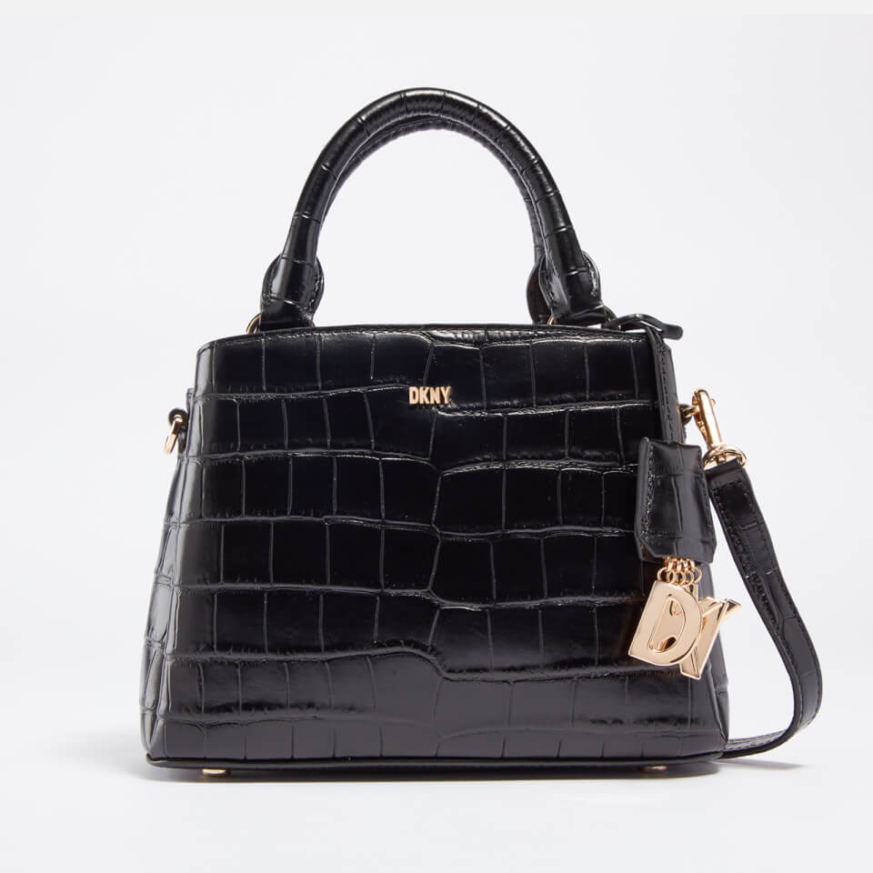 DKNY Paige Croc-Effect Leather Crossbody Satchel Bag