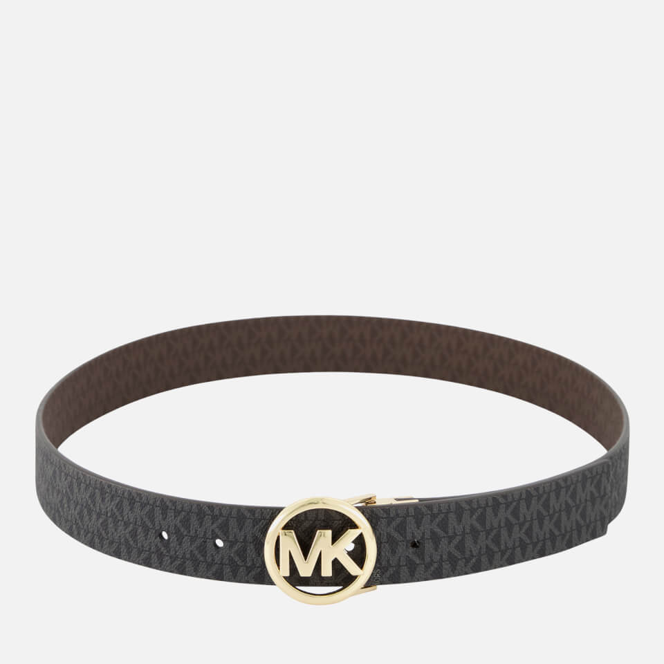 Michael Kors Logo-Jacquard Leather Belt
