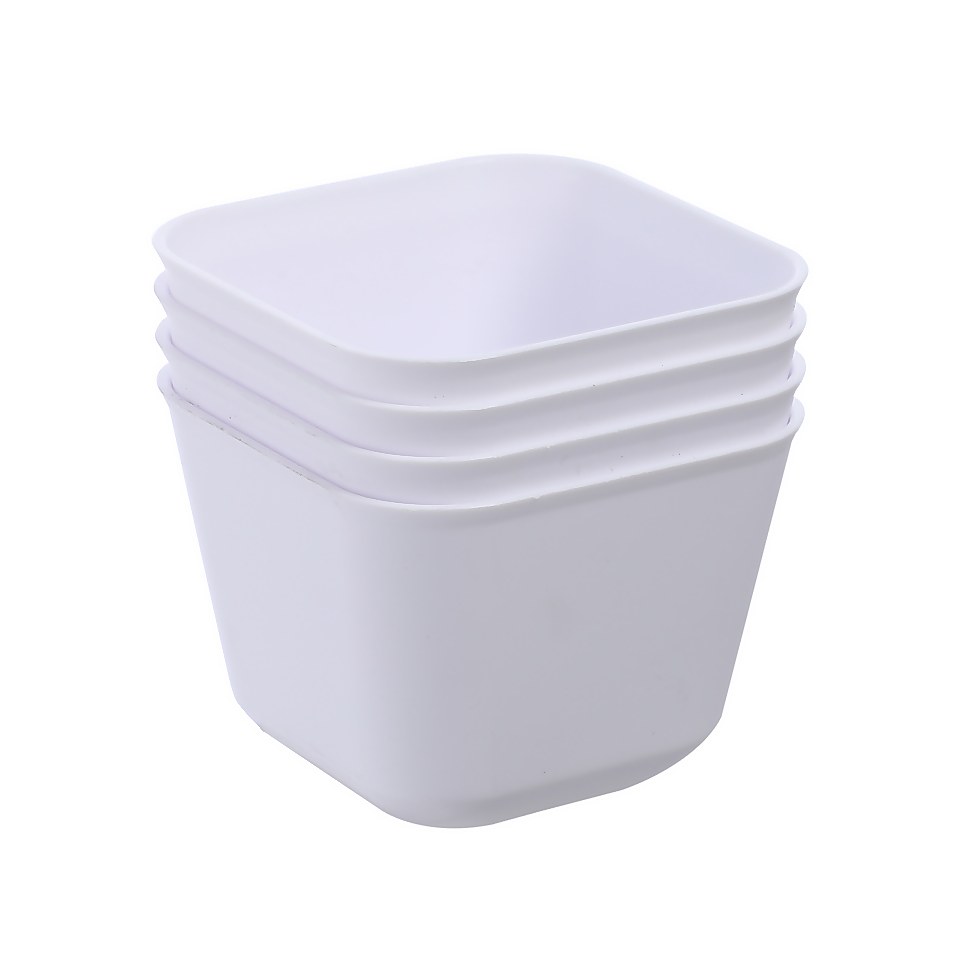 Ezy Storage Utile Organisers Small Storage Tray - Pack of 4 - White