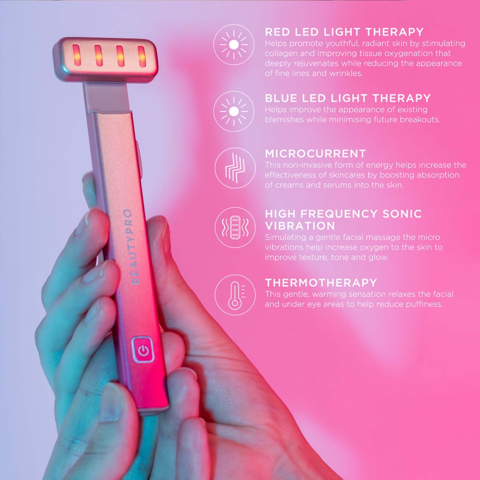 Trophy Skin Brighten MD- Red Light Therapy and Sonic Vibration- outlets Facial Wand