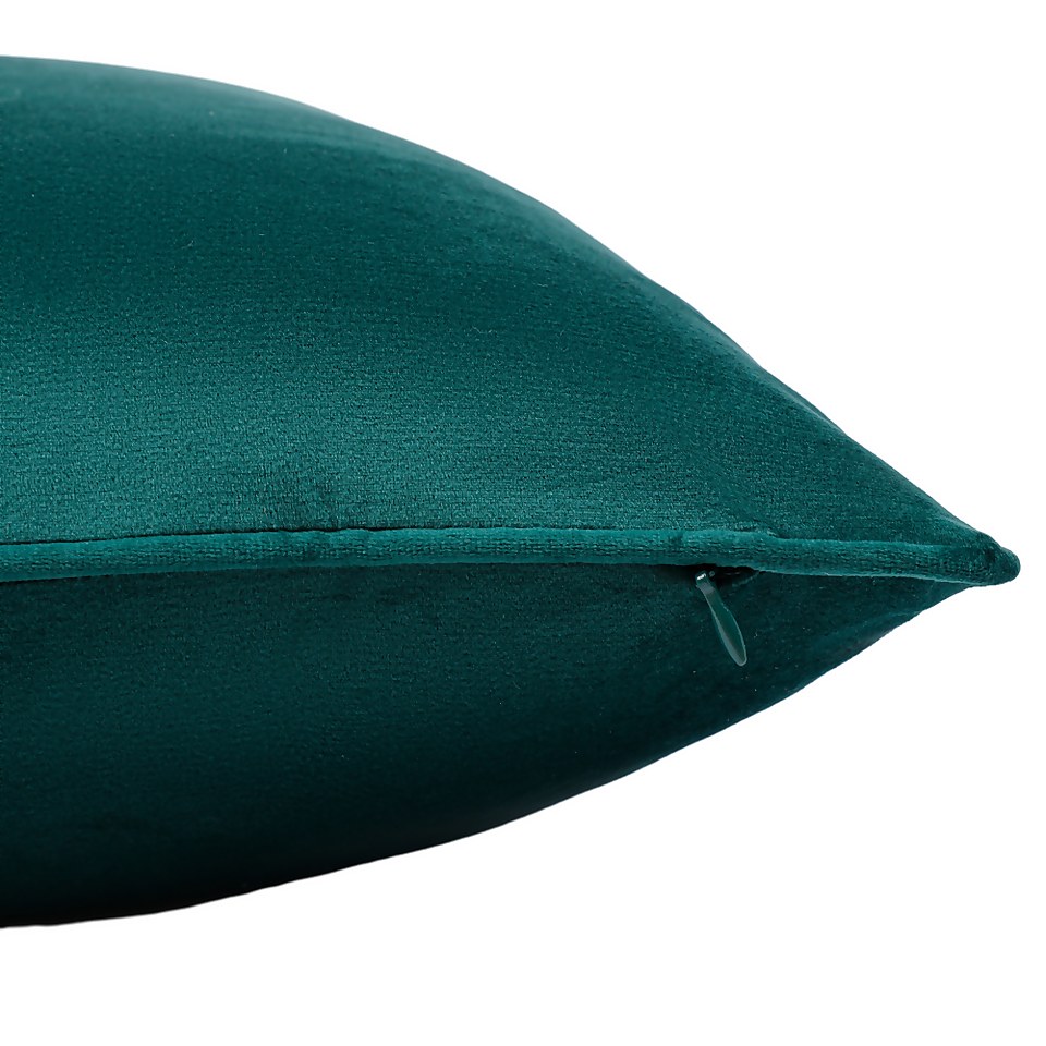 Plain Velvet Cushion - Emerald - 43x43cm