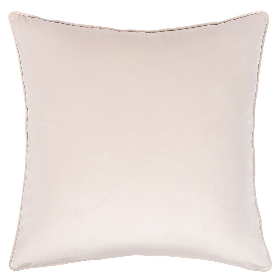 Plain Velvet Cushion - Natural - 43x43cm