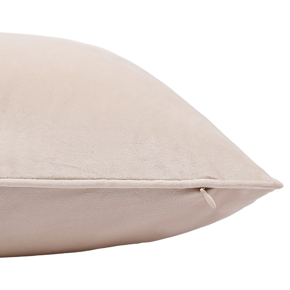Plain Velvet Cushion - Natural - 43x43cm