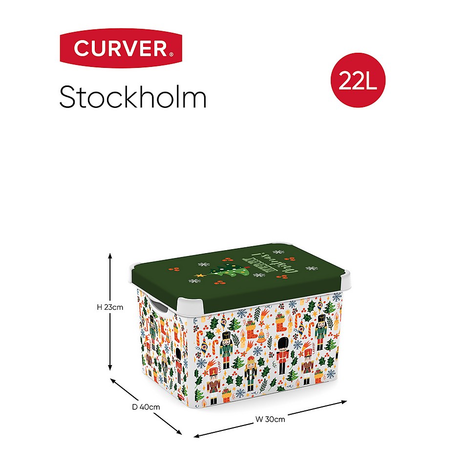 Curver Stockholm Nutcracker Christmas Eve Deco Storage Box - 22L