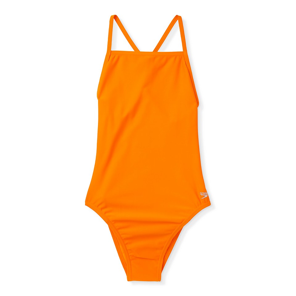 Women's Solid T-Back One Piece Orange