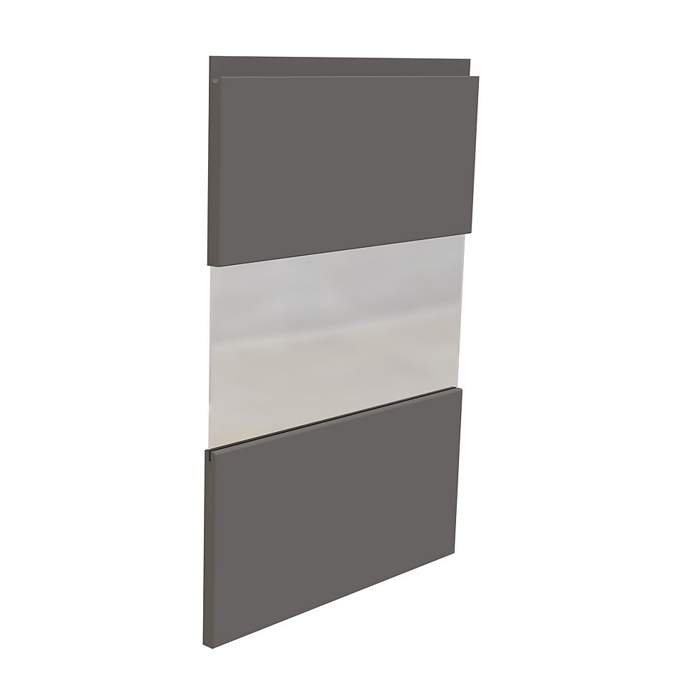 Handleless Glass Kitchen Door (W)497mm Matt Dark Grey Homebase