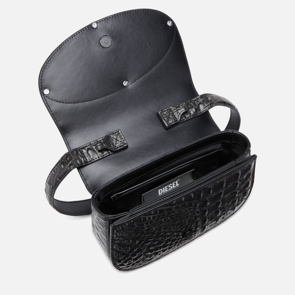 Diesel 1DR Croc-Effect Leather Shoulder Bag