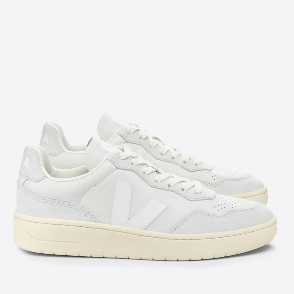 Veja Women's V-90 Bastille Leather and Suede Trainers