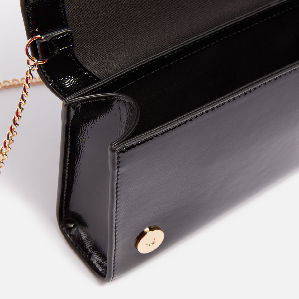 Love Moschino Big Embossment Chain Faux Leather Clutch Bag