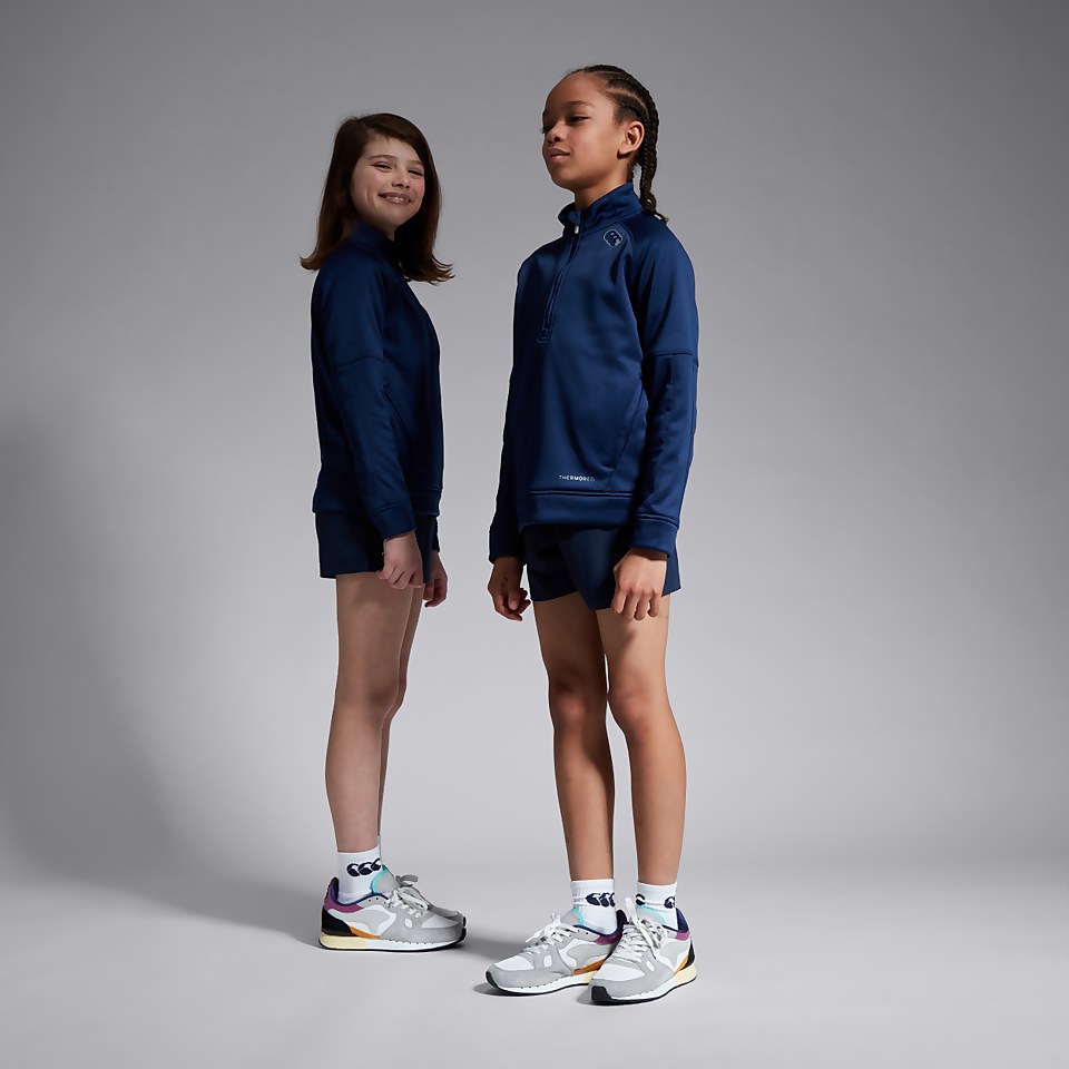JUNIOR UNISEX 1/2 ZIP THERMOREG FLEECE BLUE