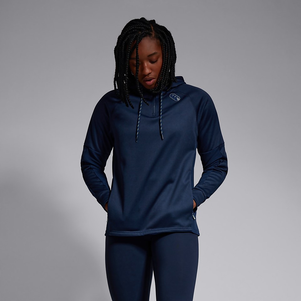 WOMENS OH ZIP TRAINING HOODY BLUE