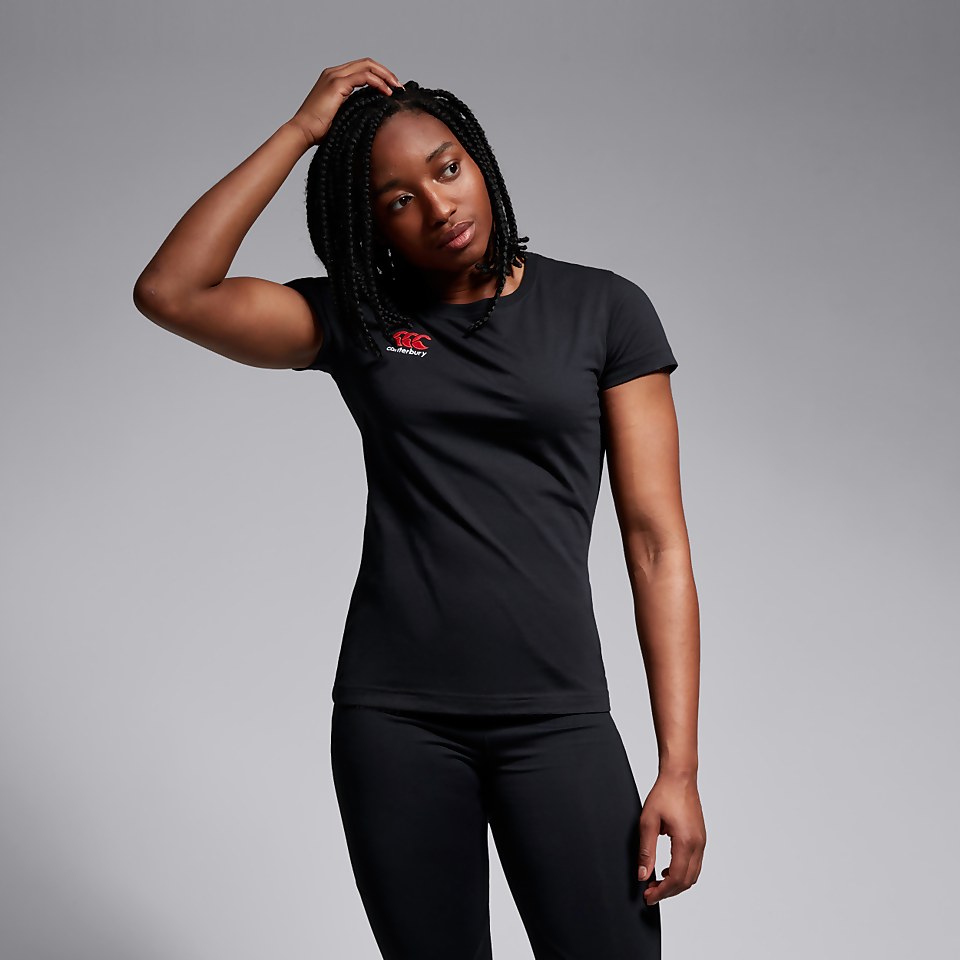 WOMENS SMALL LOGO COTTON TEE BLACK
