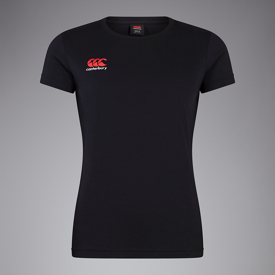 WOMENS SMALL LOGO COTTON TEE BLACK