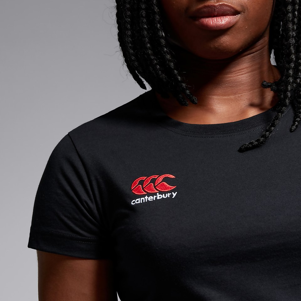 WOMENS SMALL LOGO COTTON TEE BLACK