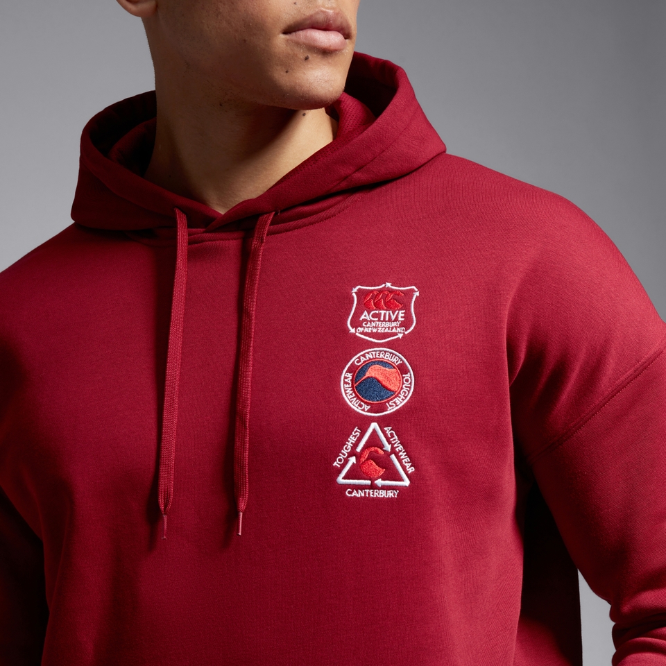 CANTERBURY OVERSIZE HOODY AM RED