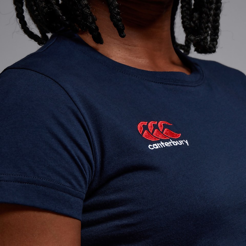 WOMENS SMALL LOGO COTTON TEE NAVY