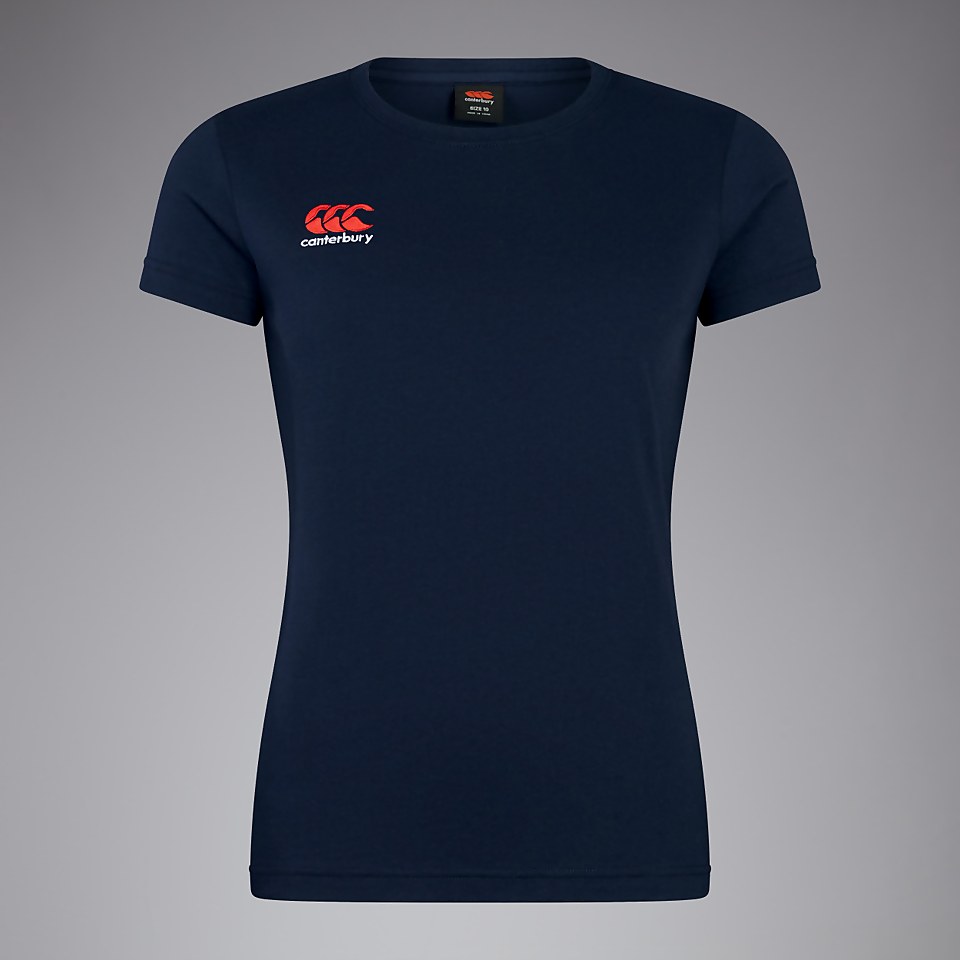 WOMENS SMALL LOGO COTTON TEE NAVY