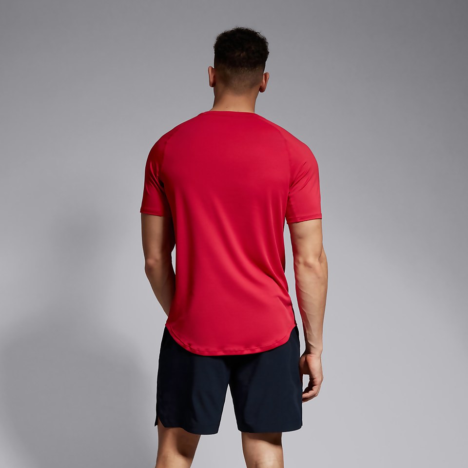 MENS SMALL LOGO SUPERLIGHT TEE RED