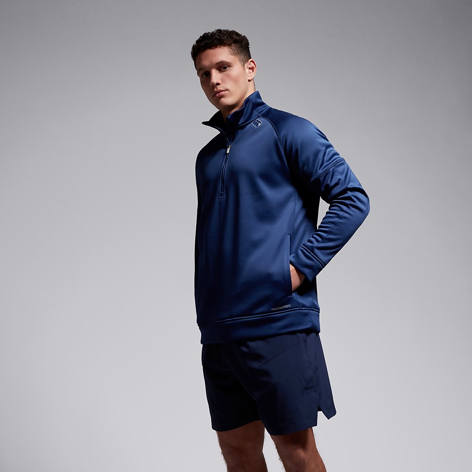 MENS 1/2 ZIP THERMOREG FLEECE BLUE
