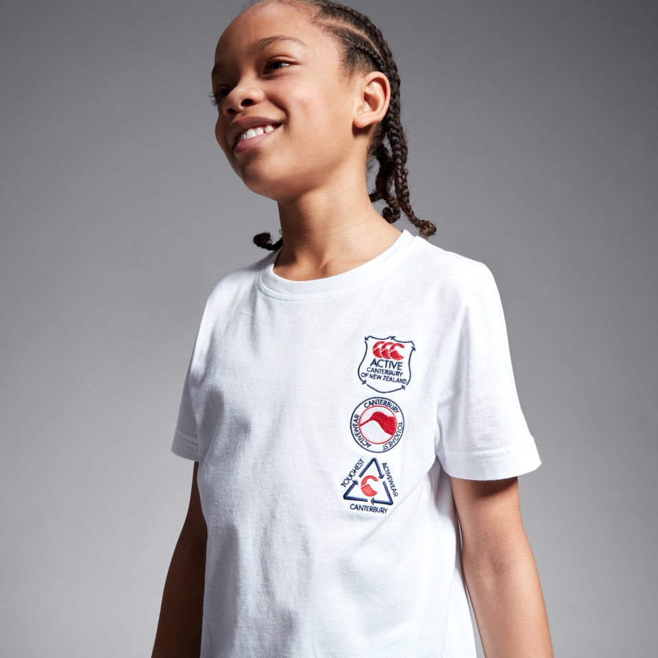 CANTERBURY COTTON SS TEE K JU WHITE
