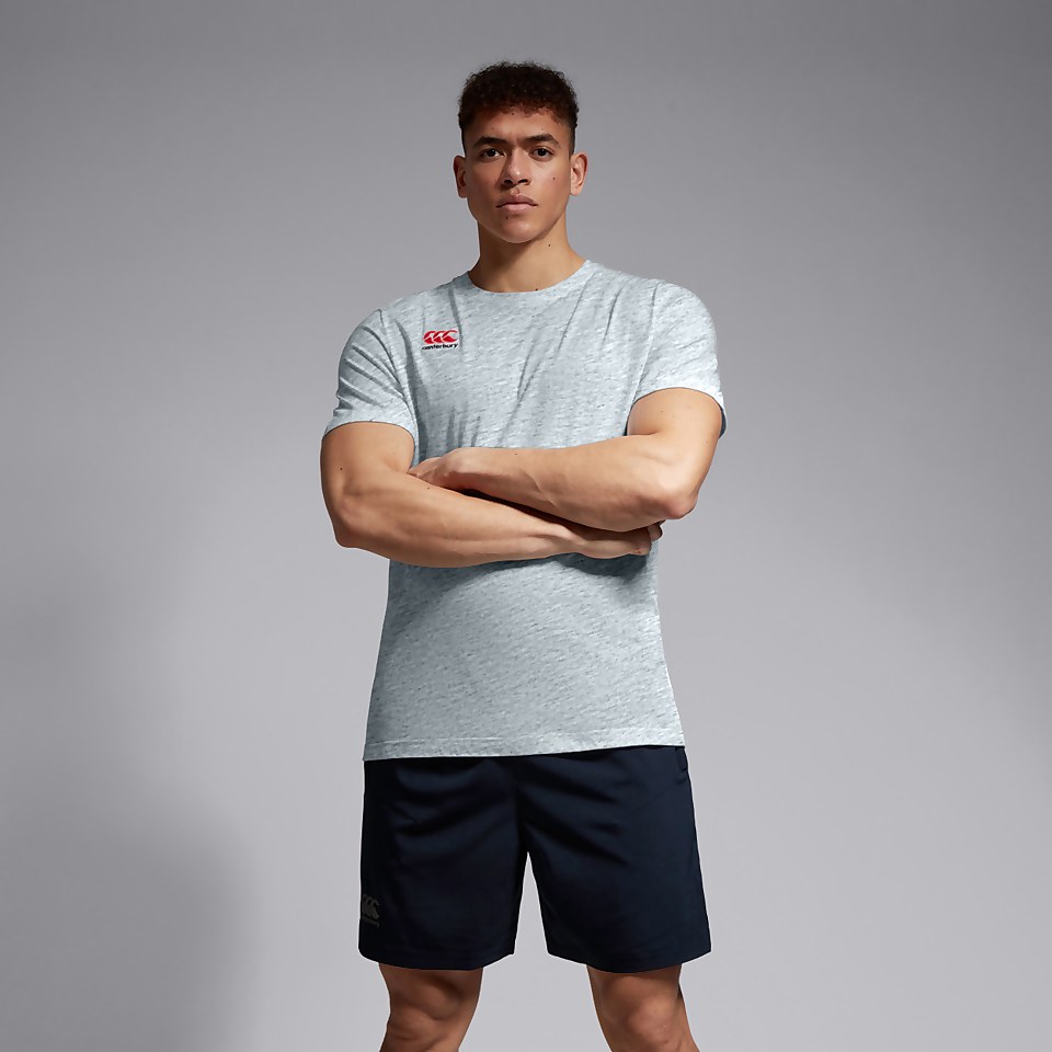 MENS SMALL LOGO COTTON TEE GREY