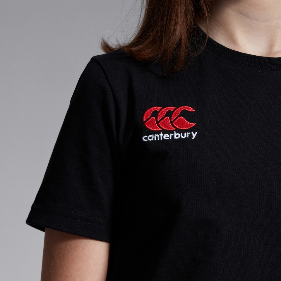 CANTERBURY SMALL LOGO COTTON TEE K JU BLACK