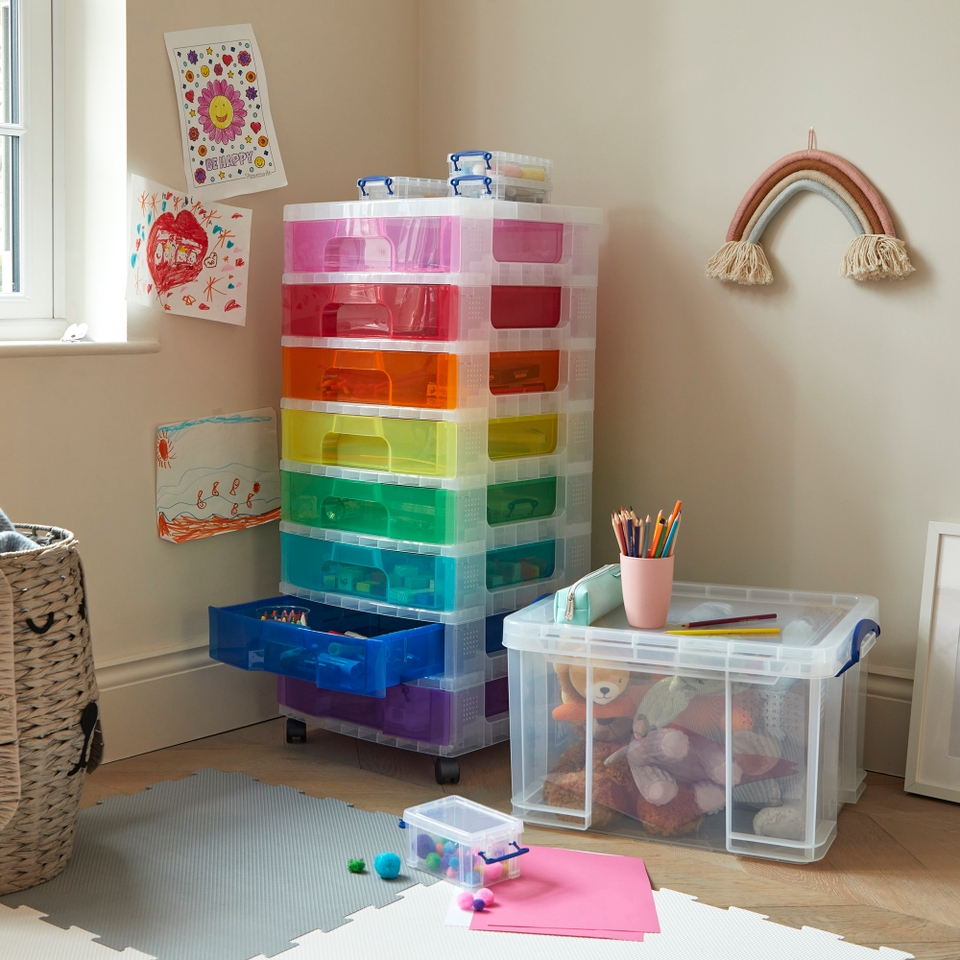 Really Useful Scrapbook Drawer Tower - 8x9.5L - Rainbow
