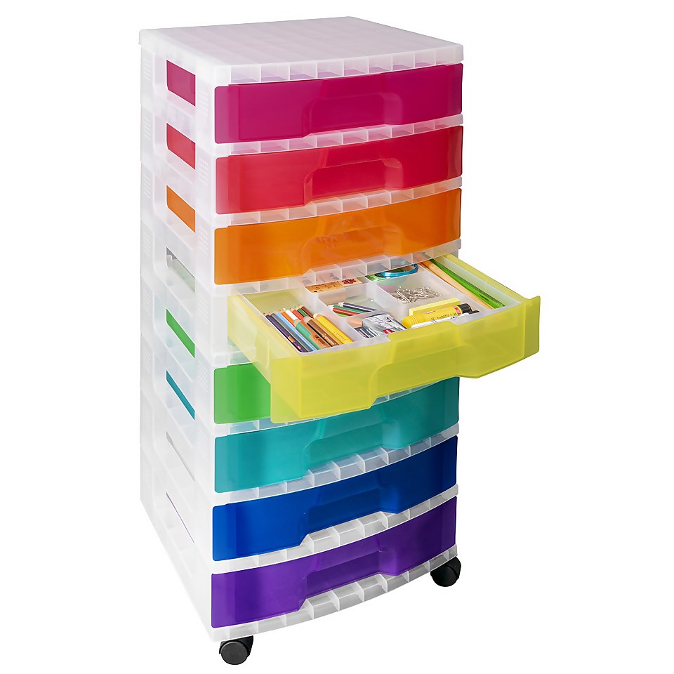 Really Useful Scrapbook Drawer Tower - 8x9.5L - Rainbow