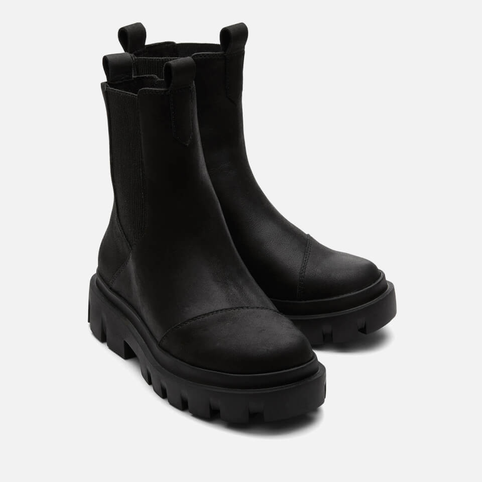 TOMS Women's Rowan Water Resistant Leather Chelsea Boots - Black/Black