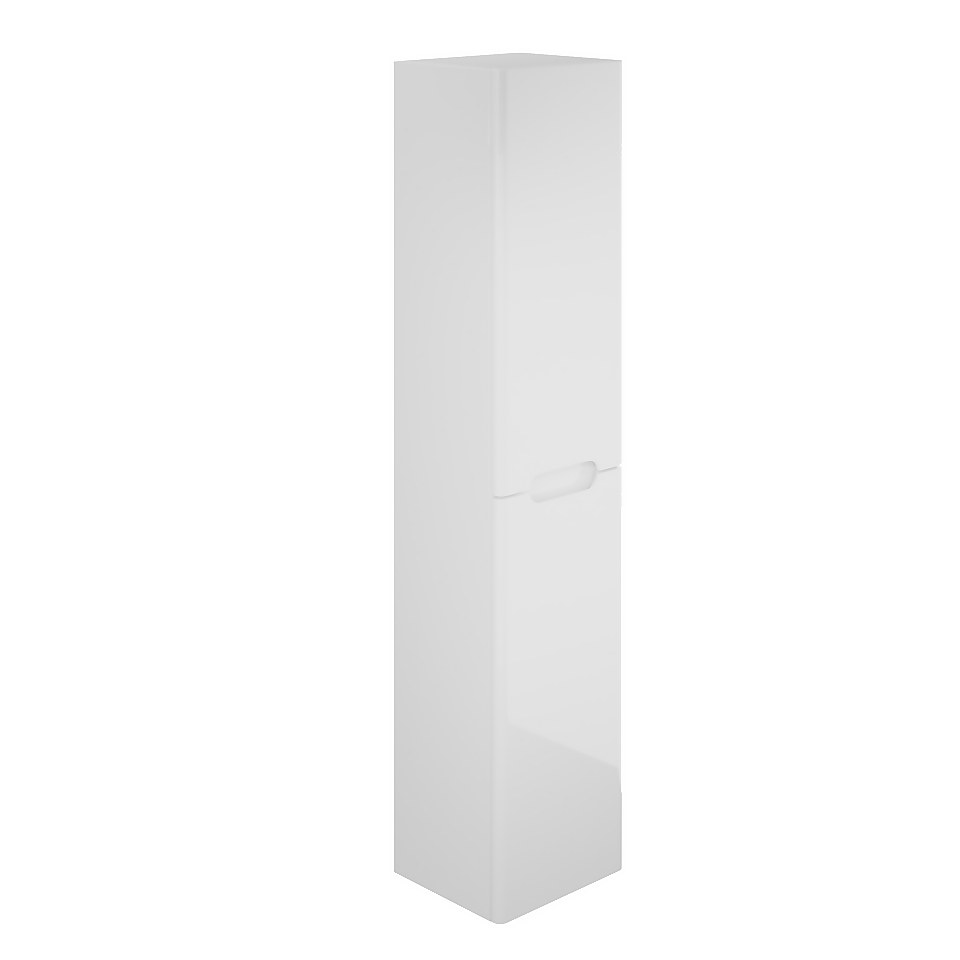 Bathstore Skye Curved Tall Bathroom Storage Unit - White
