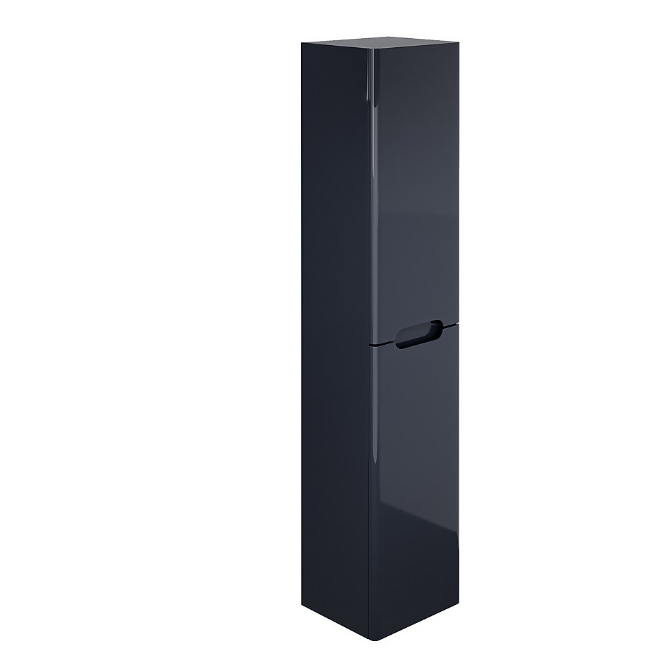 Bathstore Skye Curved Tall Bathroom Storage Unit - Grey
