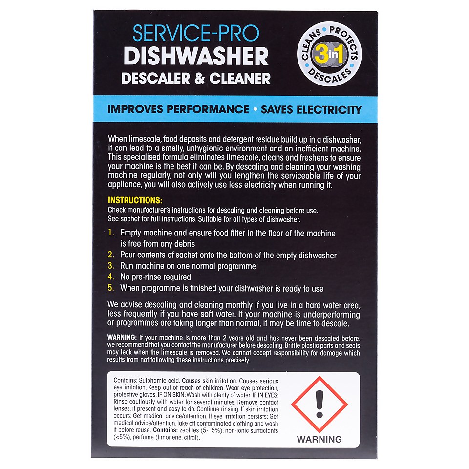 Kilrock Service-Pro Dishwasher Descaler & Cleaner - 2x75g