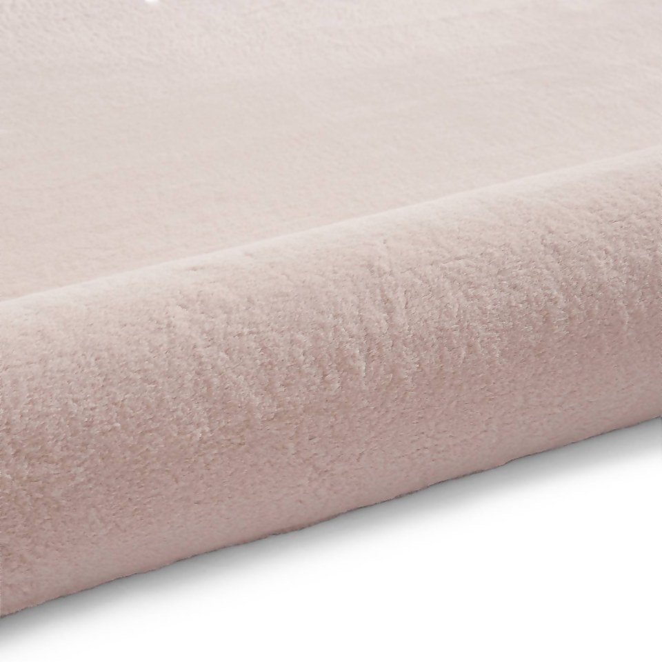 Mae Faux Fur Rug Blush 120x170cm Homebase