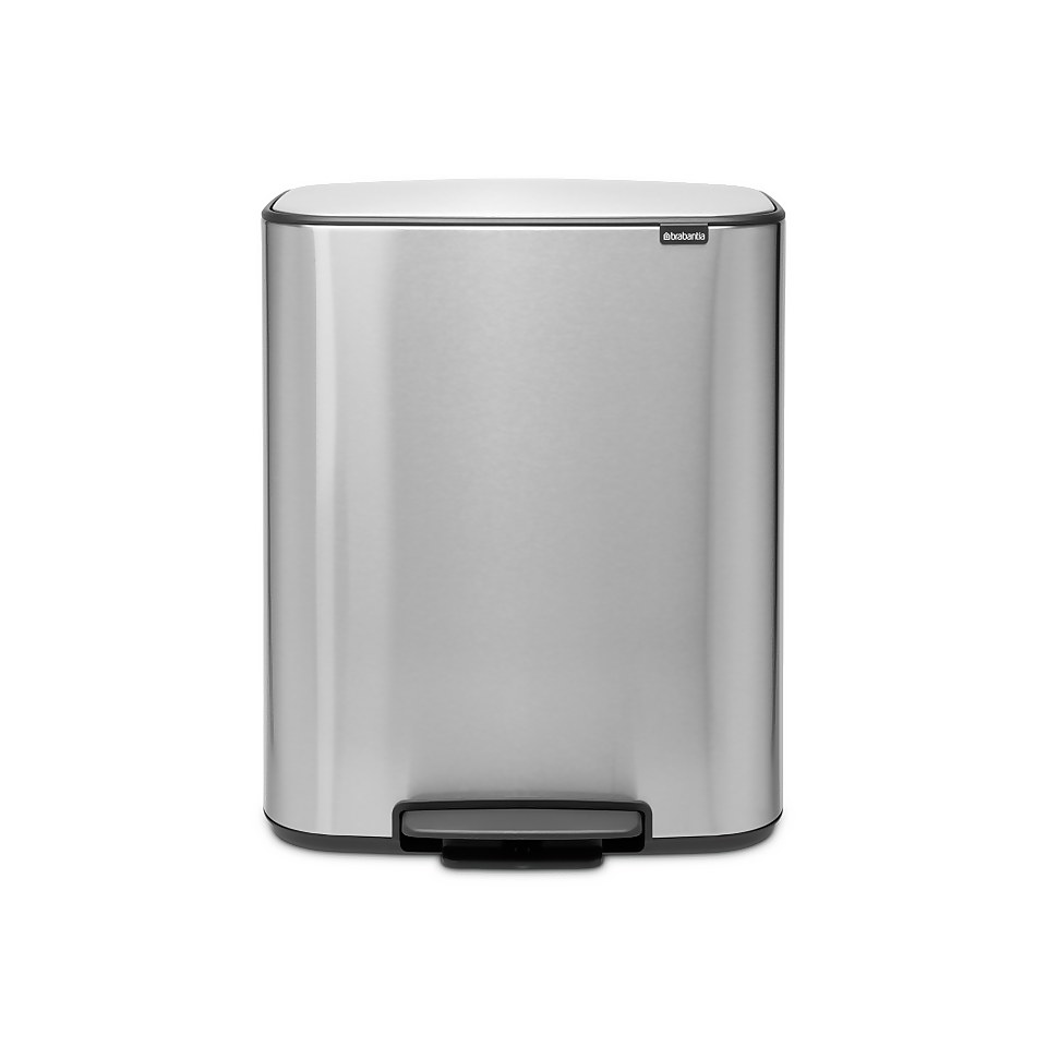 Brabantia Bo Pedal Bin 2x 30L Matt Steel (Fingerprint Proof) Homebase