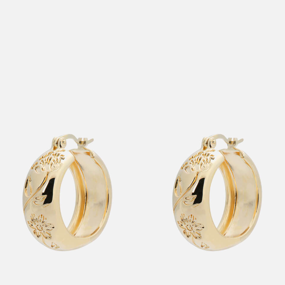 anna + nina Flower Garland Gold-Plated Hoop Earrings