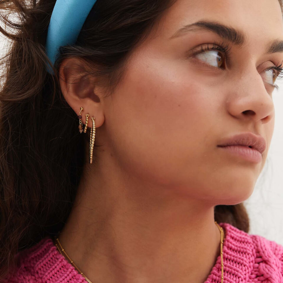anna + nina Solstice Ring 14-Karat Gold-Plated Earrings