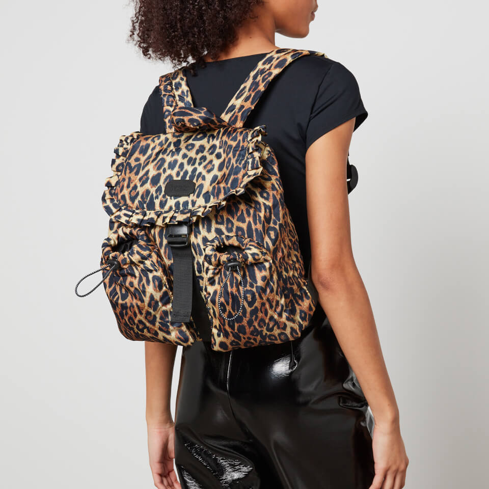 Damson Madder Frill Leopard-Print Shell Backpack