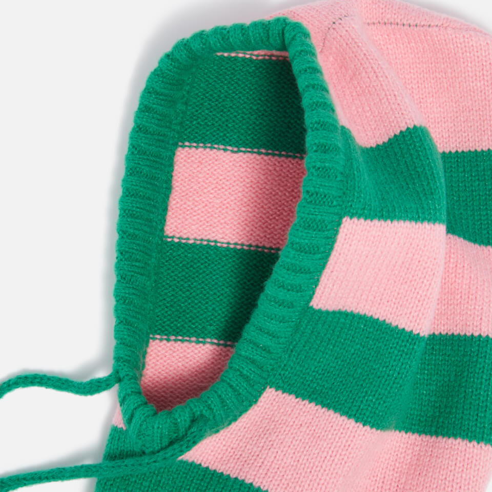 Damson Madder Intarsia-Striped Knit Hood