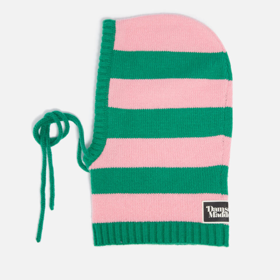 Damson Madder Intarsia-Striped Knit Hood