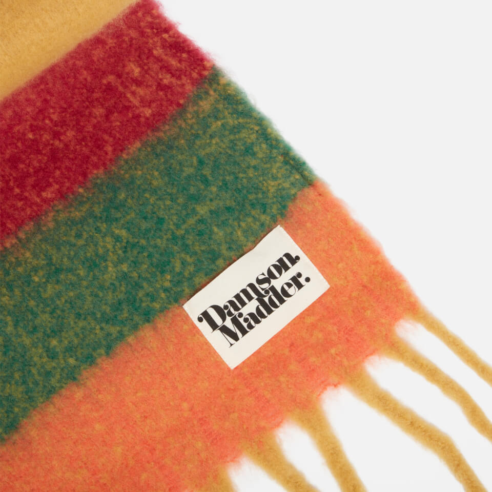 Damson Madder Oversized Striped Knitted Scarf