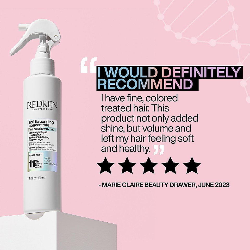 Redken Acidic Bonding Concentrate Shampoo and Lightweight Liquid Conditioner Bond Repair Bundle for Fine Hair