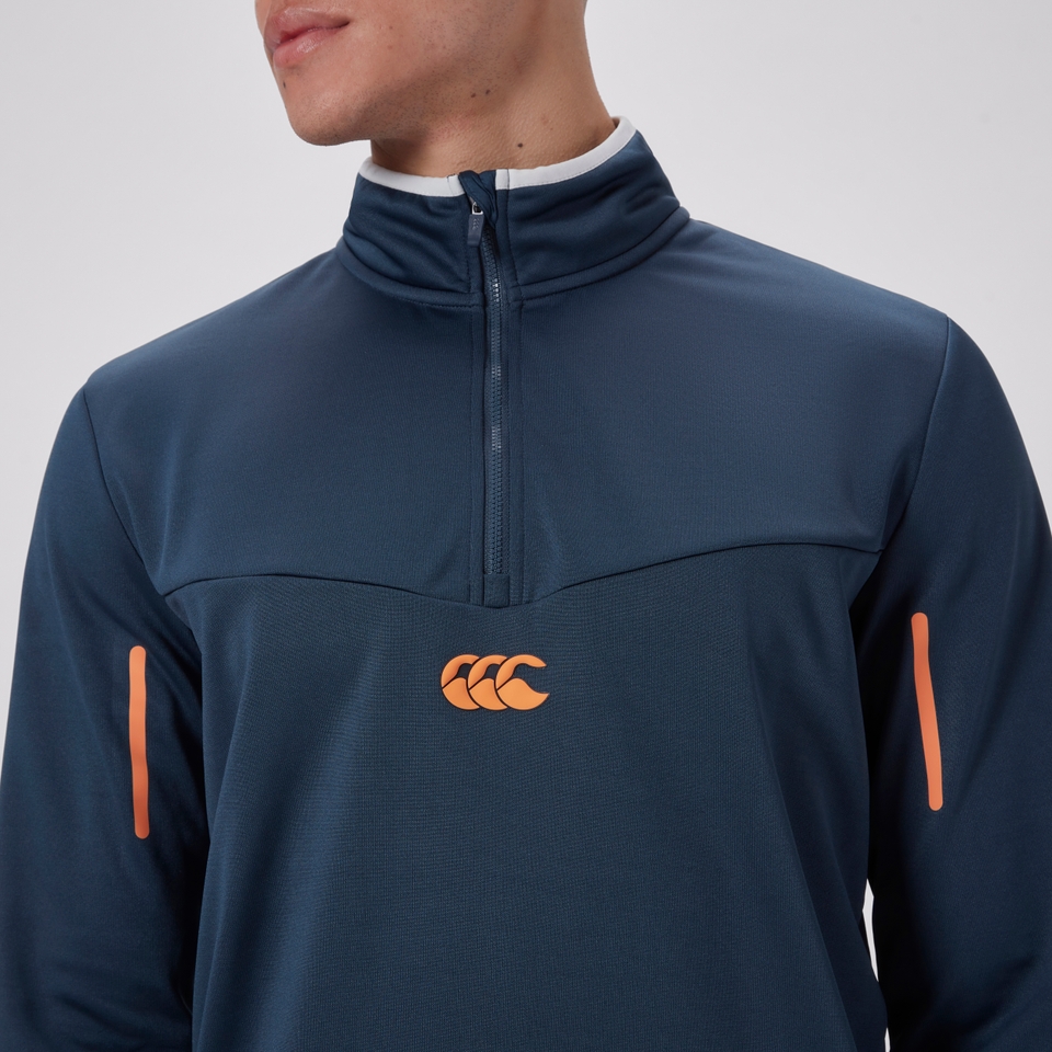 MENS 1/4 ZIP FLEECE TOP NAVY