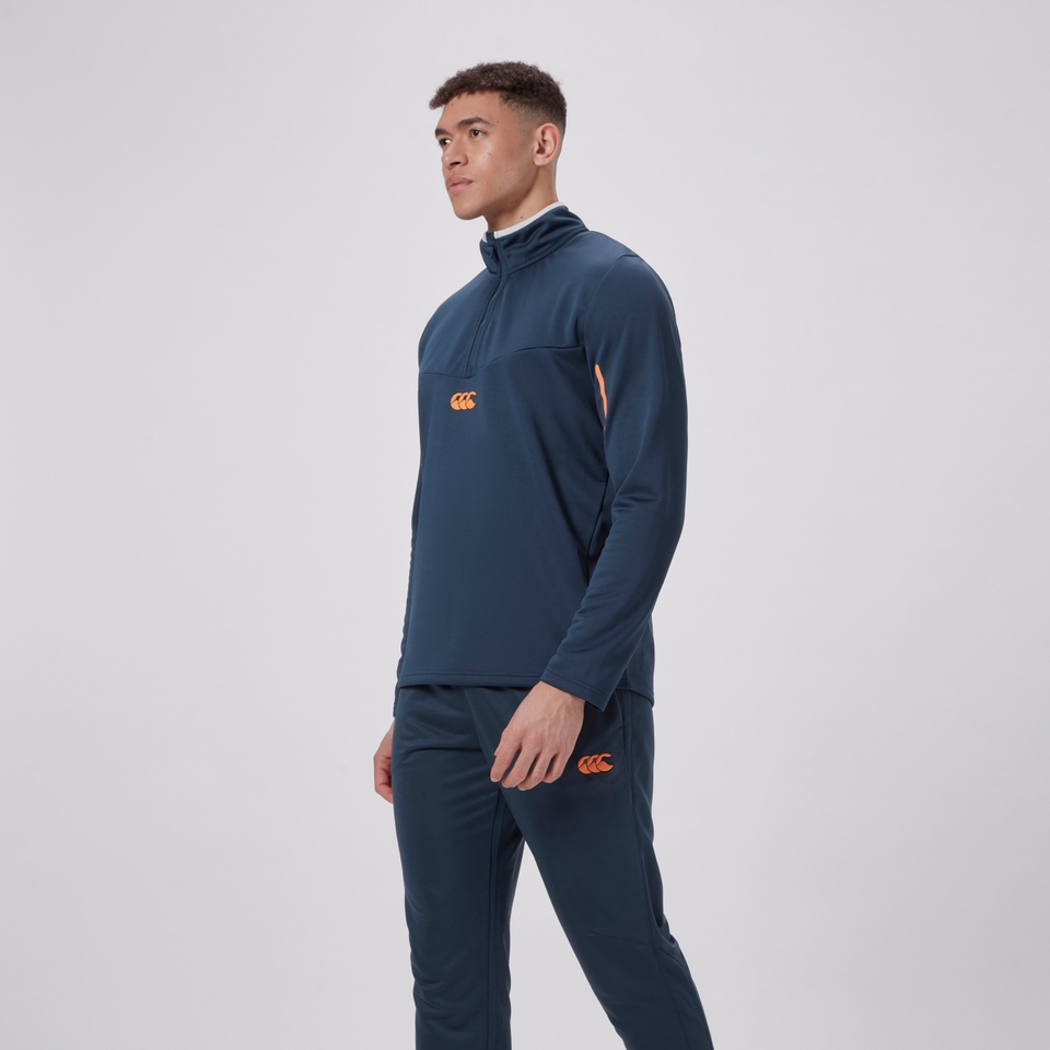 MENS 1/4 ZIP FLEECE TOP NAVY