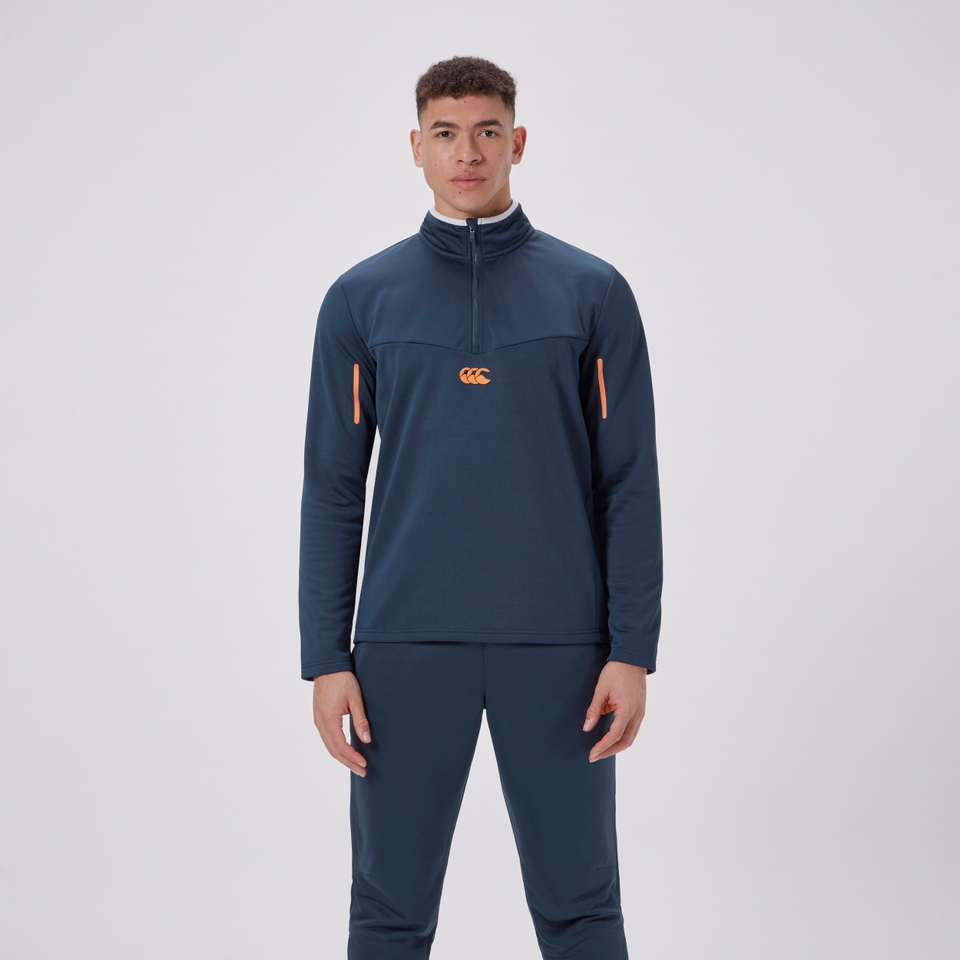 MENS 1/4 ZIP FLEECE TOP NAVY