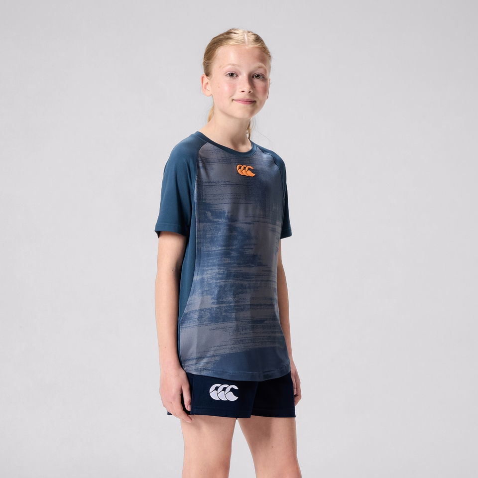 JUNIOR UNISEX VAPODRI GRAPHIC SUPERLIGHT TEE NAVY