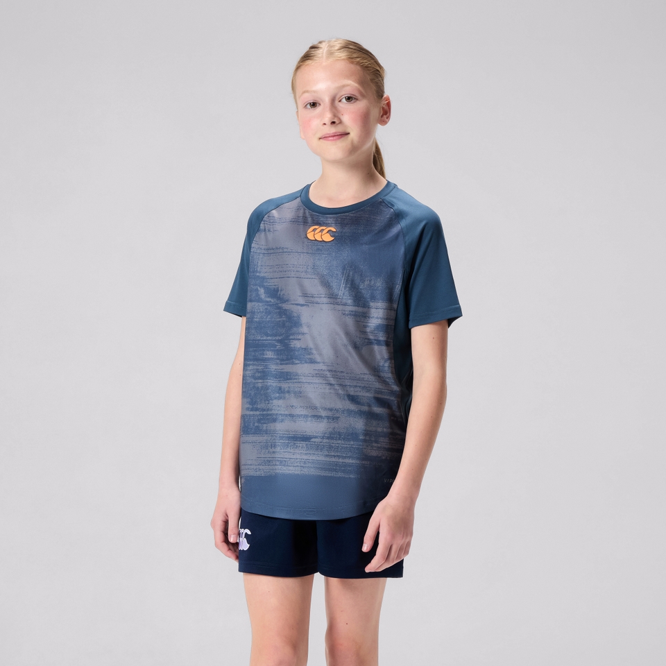 JUNIOR UNISEX VAPODRI GRAPHIC SUPERLIGHT TEE NAVY