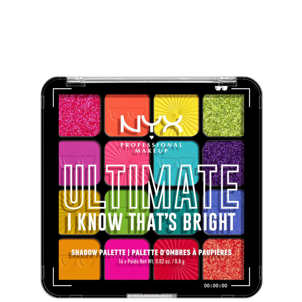 NYX Professional Makeup Ultimate Shadow Palette Vegan 16-Pan - I Know That's Bright
