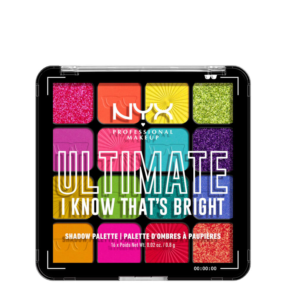 NYX Professional Makeup Ultimate Shadow Palette Vegan 16-Pan - I Know That's Bright