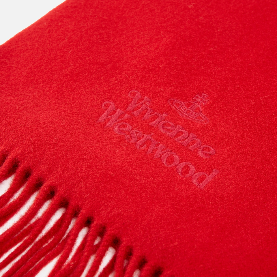 Vivienne Westwood Embroidered Wool Logo Scarf